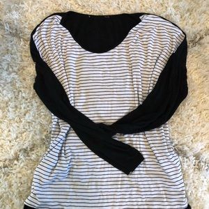 Karen Kane boxy flowy striped top.